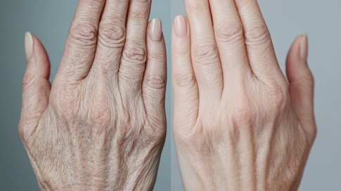 Microneedling von Händen - Vorher/Nachher Bild